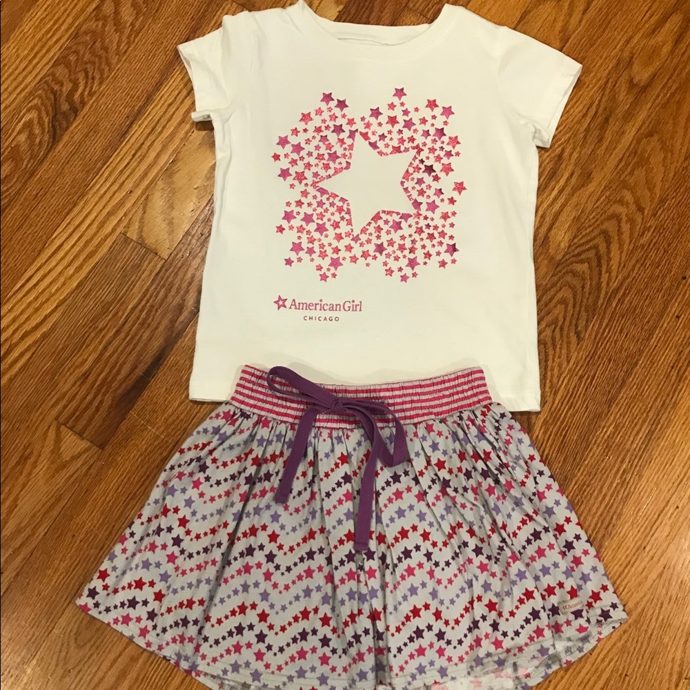 American girl Girls skirt/top set. Size 7/8. EUC